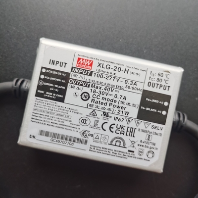 MeanWell Constant Current IP67 Waterproof Light Driver XLG-20-H 18-30V 0.7A 21W LED Power Supply for Outdoor Light