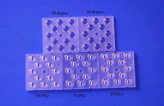 12 IN 1 50X50X5.57mm Optyczna klasa PC 3030 Soczewka LED do lampy ulicznej SMD