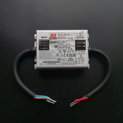 MeanWell Stały prąd IP67 wodoodporny sterownik światła XLG-20-H 18-30V 0.7A 21W LED zasilacz do oświetlenia zewnętrznego