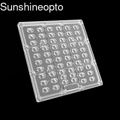 175x175mm 5050 SMD LED Array Lens TYPE2 Beam Angle Square Light Lens dla lampek ulicznych o mocy 60W 120W