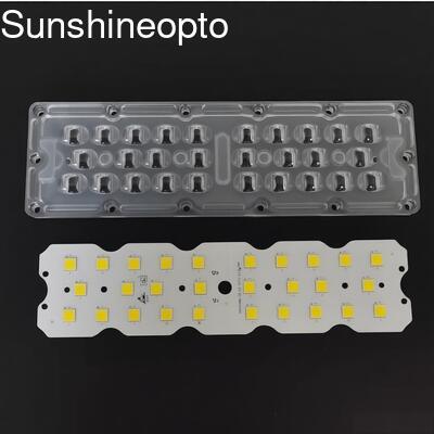 100W 12PCS 7070 LED PCB Board With 158×103° Type II Optical LED Lens Company